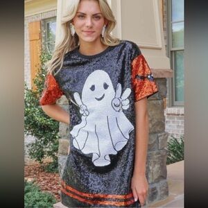 NWT Simply Southern Sequin Halloween Dress. Size S/M